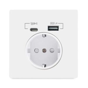 EU Standard 16a Vægopladeradapterstik USB Type A Type C Strøm Schuko-stik