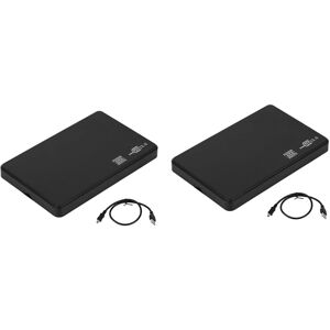 2x, 2,5 tommer USB HDD-etui Sata til Usb 2.0-harddisk Disk Sata eksternt kabinet HDD-harddiskboks