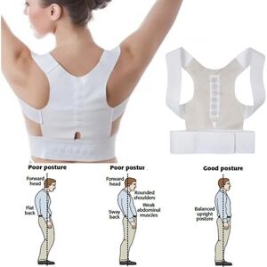 JIUSAIRUI Korset Rygkorrektion Magnetisk Posture Corrector Lige white large