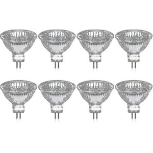 Pakke med 8 halogenpærer Gu5.3 Mr16 35w 12v dæmpbar - varm hvid 2800k, 400 lumen, glasdæksel Jz