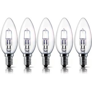 E14 28W halogen stearinlys pærer, lille Edison skrue pære (SES) 2700K, pakke med 5