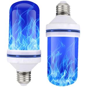 Flammende LED lampe pære 2-Pak blue E27