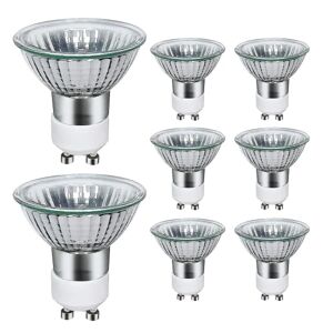 Pakke med 8 Gu10 halogenlamper 35w,220v Gu10 halogen spotlight lamper2800k varme med