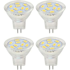 LED MR11-pærer 2W 12V, GU4 Varm hvid 3000K, 20W Halogenækvivalent, MR11 G4/GU4.0 LED-pære (pakke med 4)