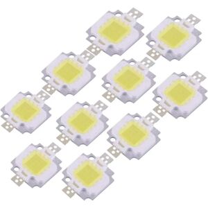 COB LED pære, 10 stk 10W LED Cool/ Chip SMD COB DC 9-12V til lampeudskiftning - Perfet White