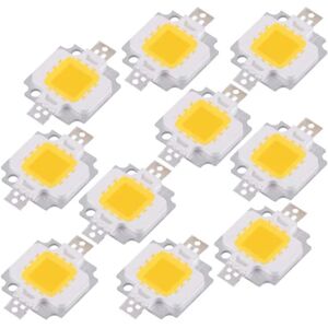 COB LED pære, 10 stk 10W LED Cool/White Chip SMD COB DC 9-12V til lampeudskiftning - Perfet Yellow