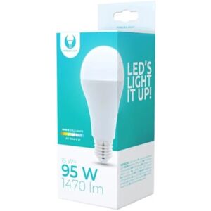 Forever Light LED-pære E27, A65, 15W, 230V, 6000K, Koldhvid