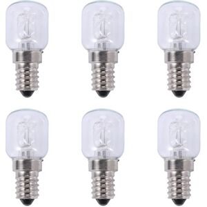 6x E14 højtemperaturlampe 500 grader 25w halogen bobleovnslampe E14 250v 25w kvartslampe