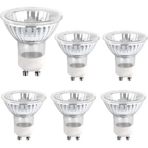 Halogenlampe GU10 5W 230V, 380lm Varm hvid 2700K, Dæmpbar halogenspot, til skabsbelysning, displaylamper, 6-pack-WELLNGS