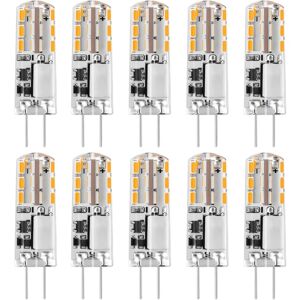 10x G4 LED-lampe eller 12V AC/DC Varmvit 3000K2W, Ej dimbart lys