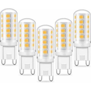 G9 LED-lampe - 5W ekvivalent 3,2W -3,4W G9 halogen, 420LM, minilampe, kallvit 6000K, flimmerfri, AC100-265V, ICKE-dimbar, pakke med 5