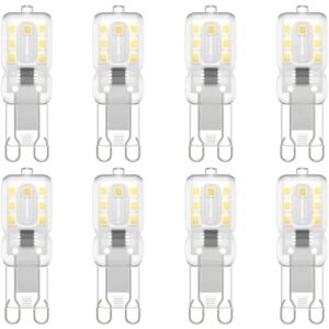 8-pak G9 LED-lampe, G9 LED 220V Naturvit 5500K 3W Halogenekvivalent 30W [Energiklass E]