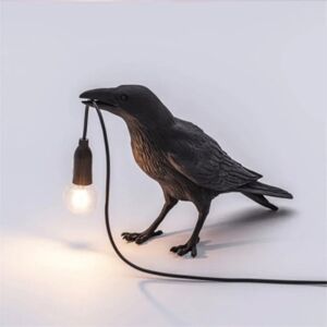 Seletti Bird Modern Italian Væglampe Sort Hvid Resin Light black standing