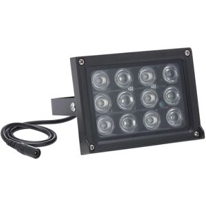 12W CCTV kamera Fyld lys IP65 udendørs vandtæt sort/hvid panel, (sort)