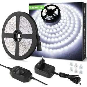 5M Led 1200Lm Cool White Dæmpbar, 12V 6000K 300Leds 2835,