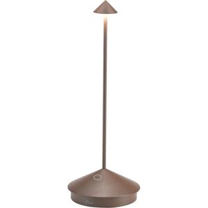 Zafferano Pina Pro-Aluminium-Dimbar LED-bordlampe, IP54-beskyttelse, indendørs/udendørs brug, plug loading base, H29cm, EU-kontakt-Corten-Wellngs