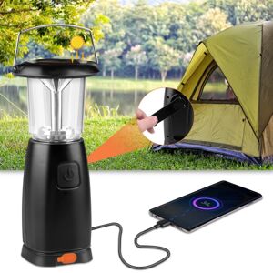 Heyone Solar LED campinglampe, Solar campinglampe, genopladelig led lanterne, bærbar led lampe med 3 lystilstande, håndsving klasse A+]