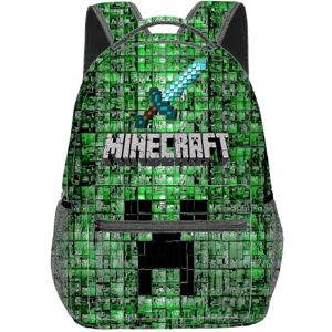 Ryggsäck for pojkar Barn Svart Minecraft Gamerväska Skolryggsäck One Size