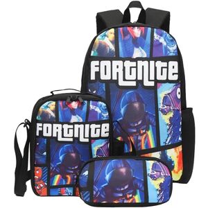 Brand Fortnite Style A New Fortress Night Drenge og piger udendørs rygsæk Dagspakke Unisex skulder skoletaske Laptoptaske Sæt med tre (rygsæk Messen Style1