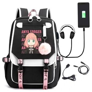Anya Forger rygsæk børne rygsække rygsæk med USB stik 1 stk sort 2