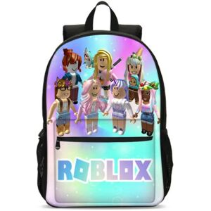 Piger Rainbow Roblox Ryggsäck Skolväska Bokväska