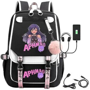 Aphmau Anime rygsæk 3d trykt tegneserie Oxford vandtæt fuld bold usb skoletaske Drenge Piger Studerende Stor kapacitet rygsæk-yvan 11