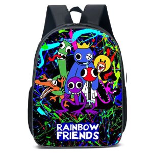 Fremragende kvalitet Rainbow Friends Rygsæk Skoletasker Rejserygsække - Julegave Børn - Gift Sort black