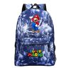 Super Mario Rygsæk Multi Character Videospil Skoletaske Rejse Y Lightning Blue