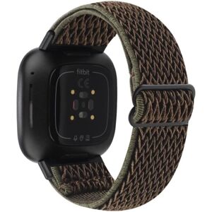 Generic Fitbit Sense 2 / Versa 4 elastic nylon watch strap - Army Green Green