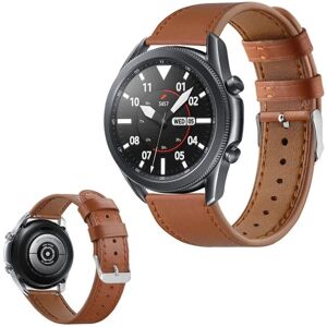 Generic ægte læder rem til Samsung Galaxy Watch 3 (45mm) - brun Brown