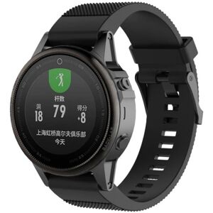 Generic Garmin Fenix 5S erstatnings urrem i silikone med tekstureret ove Black