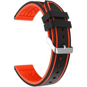 Generic 22mm Universal cool design silicone watch strap - Black Orange Black