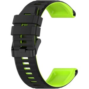 Generic 22mm dual color silicone watch strap for Garmin watch  - Black / Black