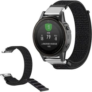 Generic Garmin Fenix 6S / Fenix 5S Plus nylon loop Urrem - Sort Black