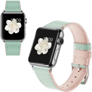 Generic Apple Watch Series 5 40mm women stil ægte læder Urrem - Grøn / P Green