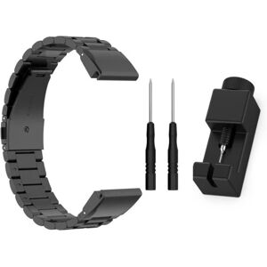 Generic Garmin Fenix 6X / 5X / 3 rustfrit stål Urrem - Sort Black