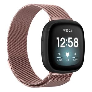 Milanese Loop Armbånd Fitbit Versa 4/Sense 2 Pink (L)