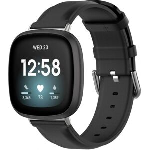 Ægte læderarmbånd Fitbit Versa 3/Sense Black