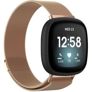 Milanese Loop Armbånd Fitbit Versa 4/Sense 2 Rose Gold (L)