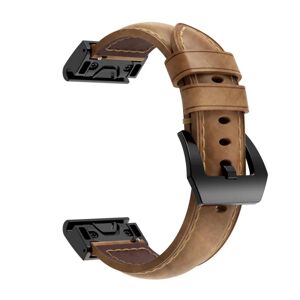 Ægte læderarmbånd Garmin Fenix 5/5 Plus/6/6 Pro Brown