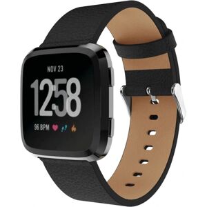 Læderarmbånd Fitbit Versa/Versa 2 Sort