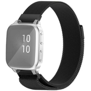 SKALO Milanese Loop til Garmin Venu Sq/Sq Music - Vælg farve Black