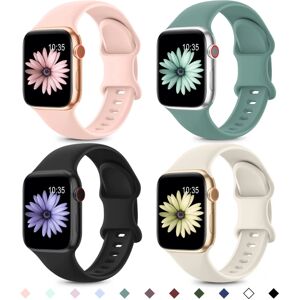 4-pakke sportsremme, kompatibel med Apple Watch-remme 38/40/41 mm, Silikone-urremme til iWatch Ultra/Ultra 2, Series 9 8 7 6 5 4 3 2 1SE