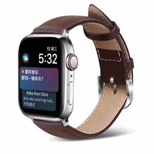 Megabilligt Apple Watch 42/44/45 1/2/3/4/5/5/6/7/se brune læder armbåndsskind brun