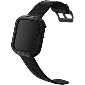 Megabilligt Apple Watch 42/44 / 45mm Black Armbånd + TPU Shell Bumper Black sort