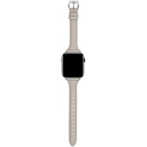 Megabilligt Læderarmbånd Apple Watch 38/40/41 1/2/3/4/5/6/7/Se Smalty Gray grå