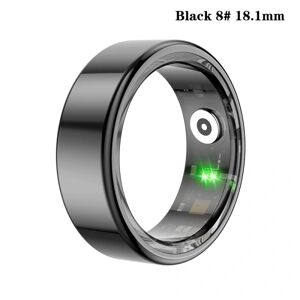 HEET Smart Ring Fitness Health Tracker Titanium Legering Fingerring Black 18.1mm