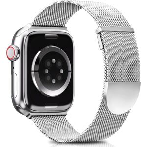 GeekAtmosphere Sølvremme kompatibel med Apple Watch-rem 42/44/45 mm til kvinder og mænd, dobbelt magnetisk justerbar rem til iWatch Series 8 7 SE 6 5 4 3 2 1, Smo