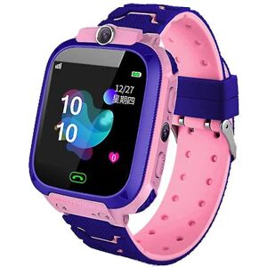 Q12 Kids Smart Watch Sos Clock Vandtæt Ip67 Børnegave til IOS Android, Pink