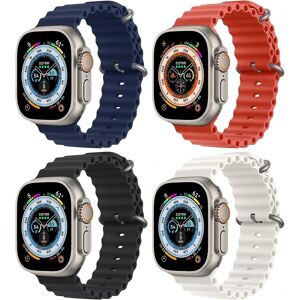 4 Pack Ocean Bands kompatibel med Apple Watch Ultra Band 49mm 45mm 44mm 42mm Iwatch Series 8,erstatningsrem